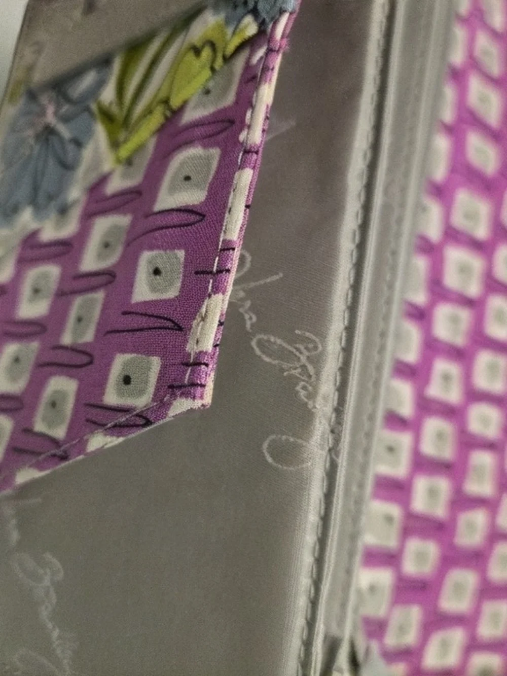 Vera Bradley Floral Wallet Clutch - Gray Purple & Green - Picture 5 of 6